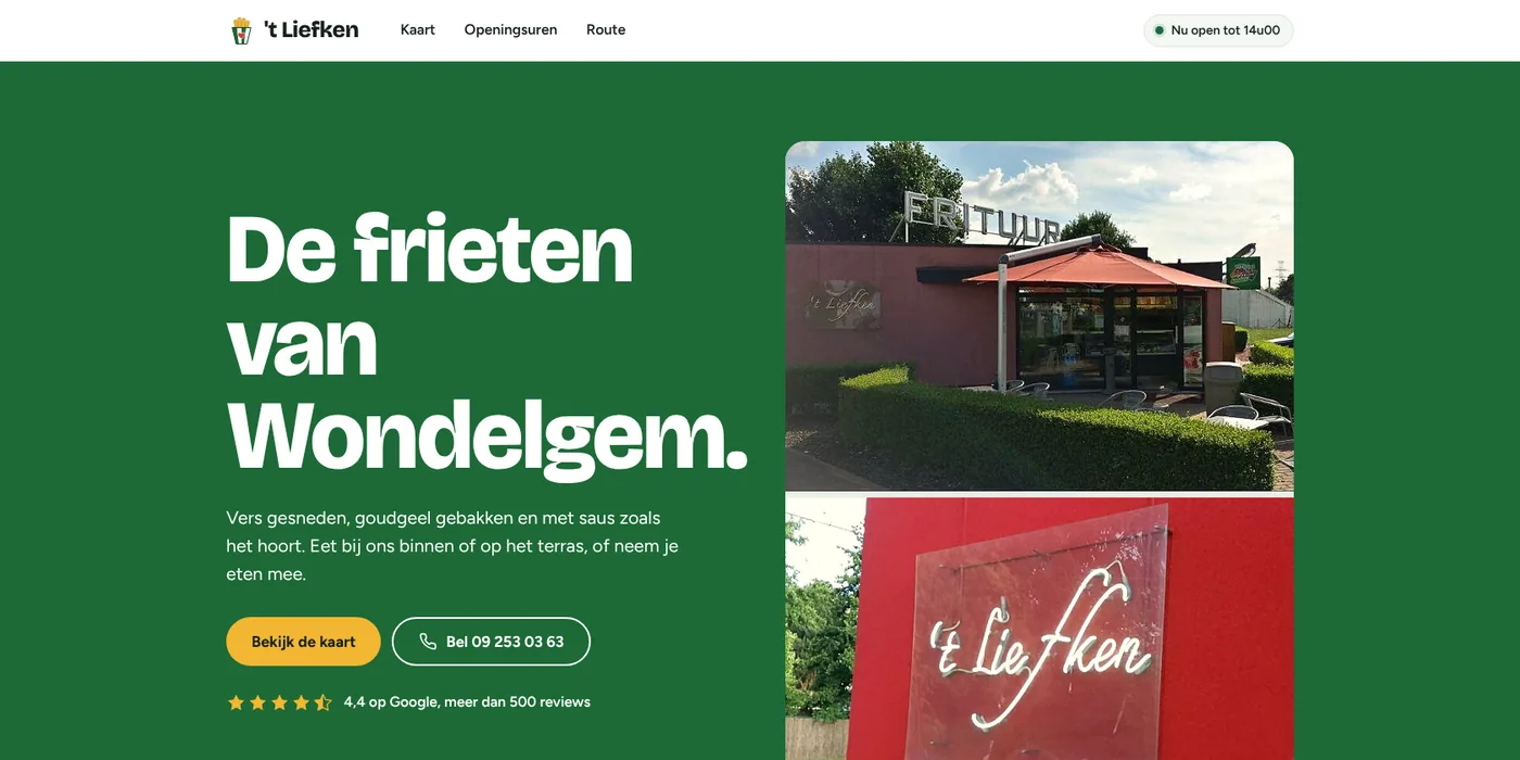 Frituur 't Liefken website